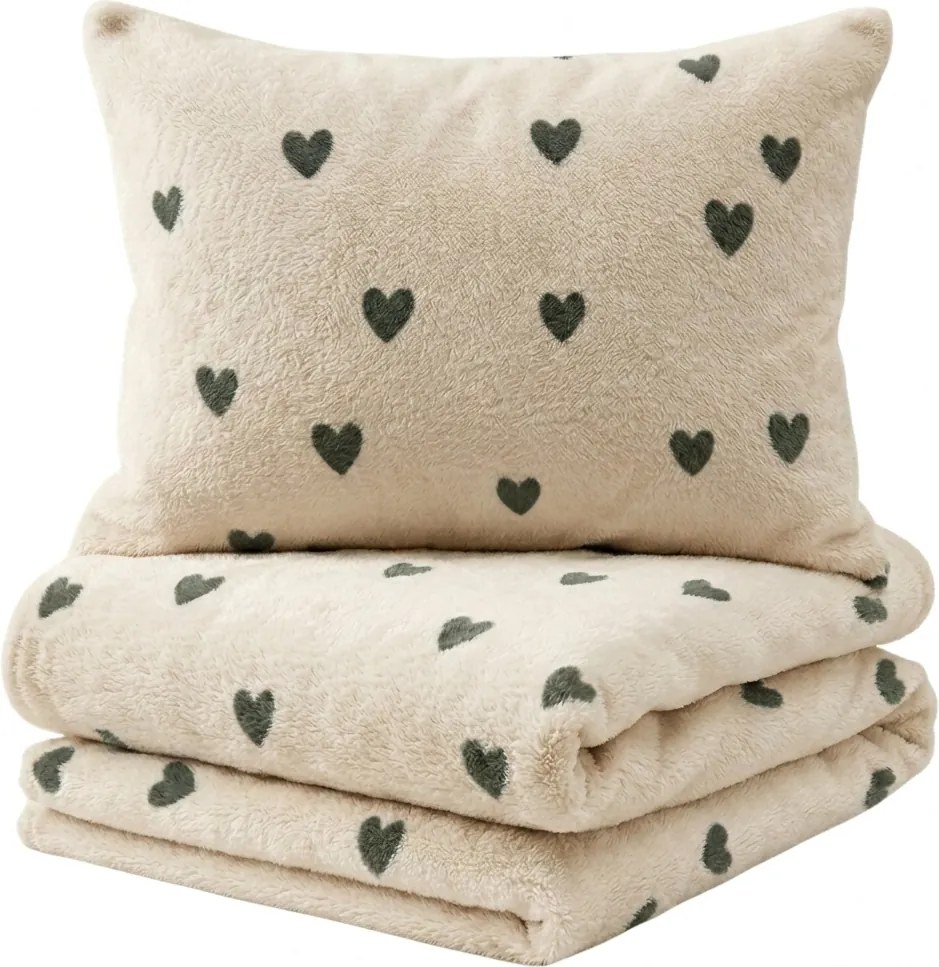 Lenjerie cocolino HEARTINO crem Dimensiune lenjerie de pat: 70 x 90 cm | 140 x 200 cm