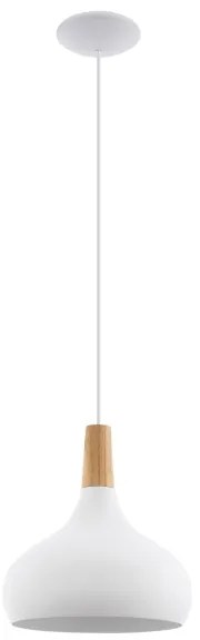 Eglo 901178-Pendul pe cablu SABINAR 1xE27/60W/230V Ø28 cm alb-