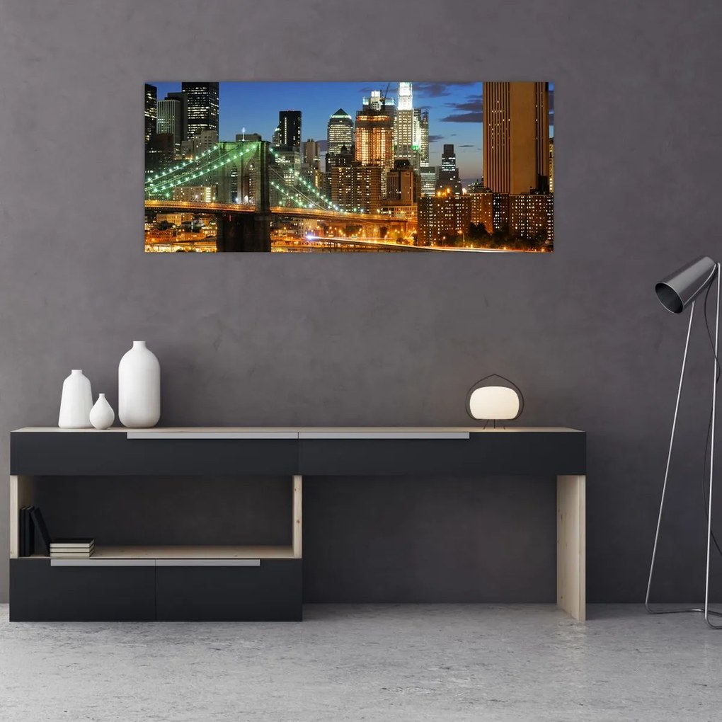 Tablou - Pod cu New York (120x50 cm)