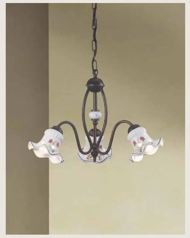 Candelabru clasic cu 3 brate realizat manual din ceramica CHIETI