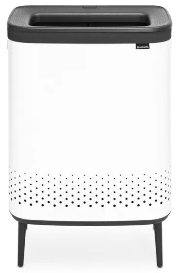 Cos de rufe Brabantia Bo 1004176, 2x45 L, Umplere fara deschidere, Orificii aerisire, Picioare reglabile, Alb