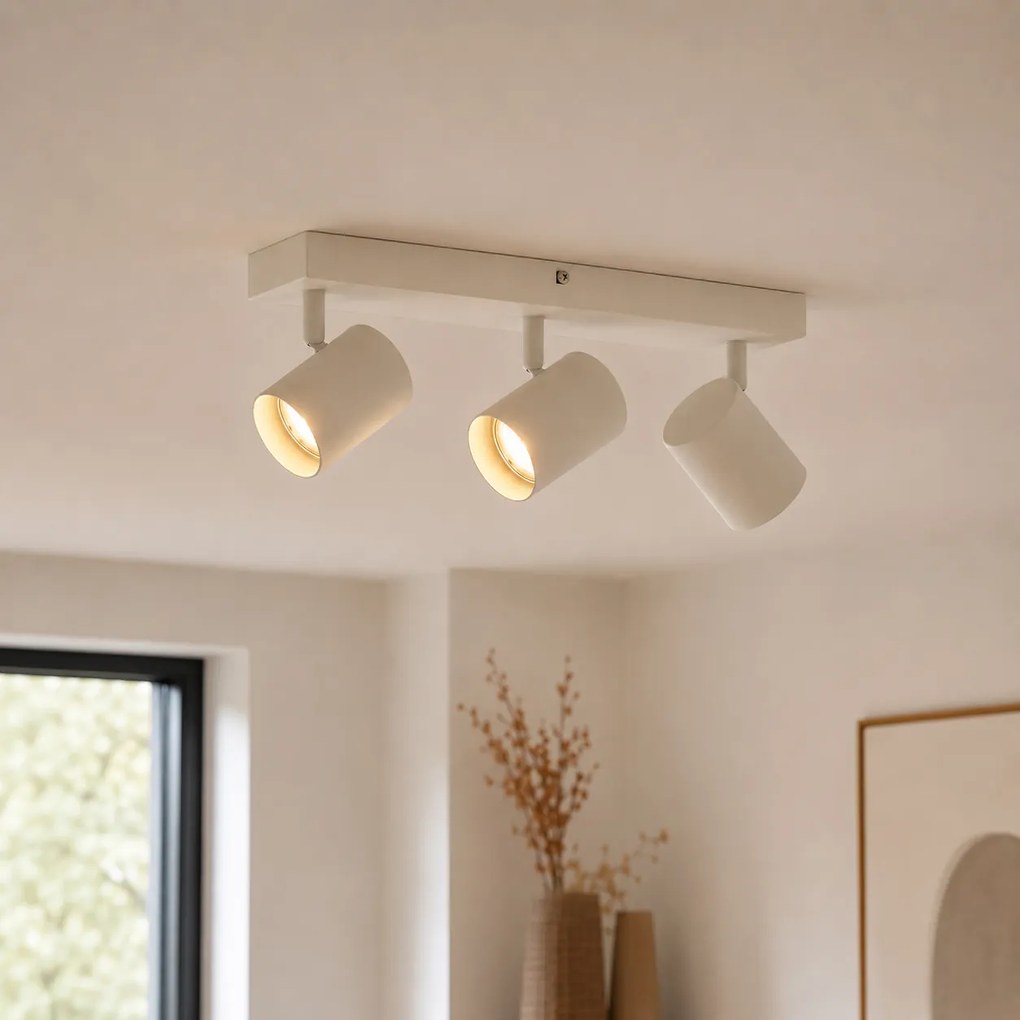 Spot modern de plafon bej cu 3 lumini reglabile - Jeana