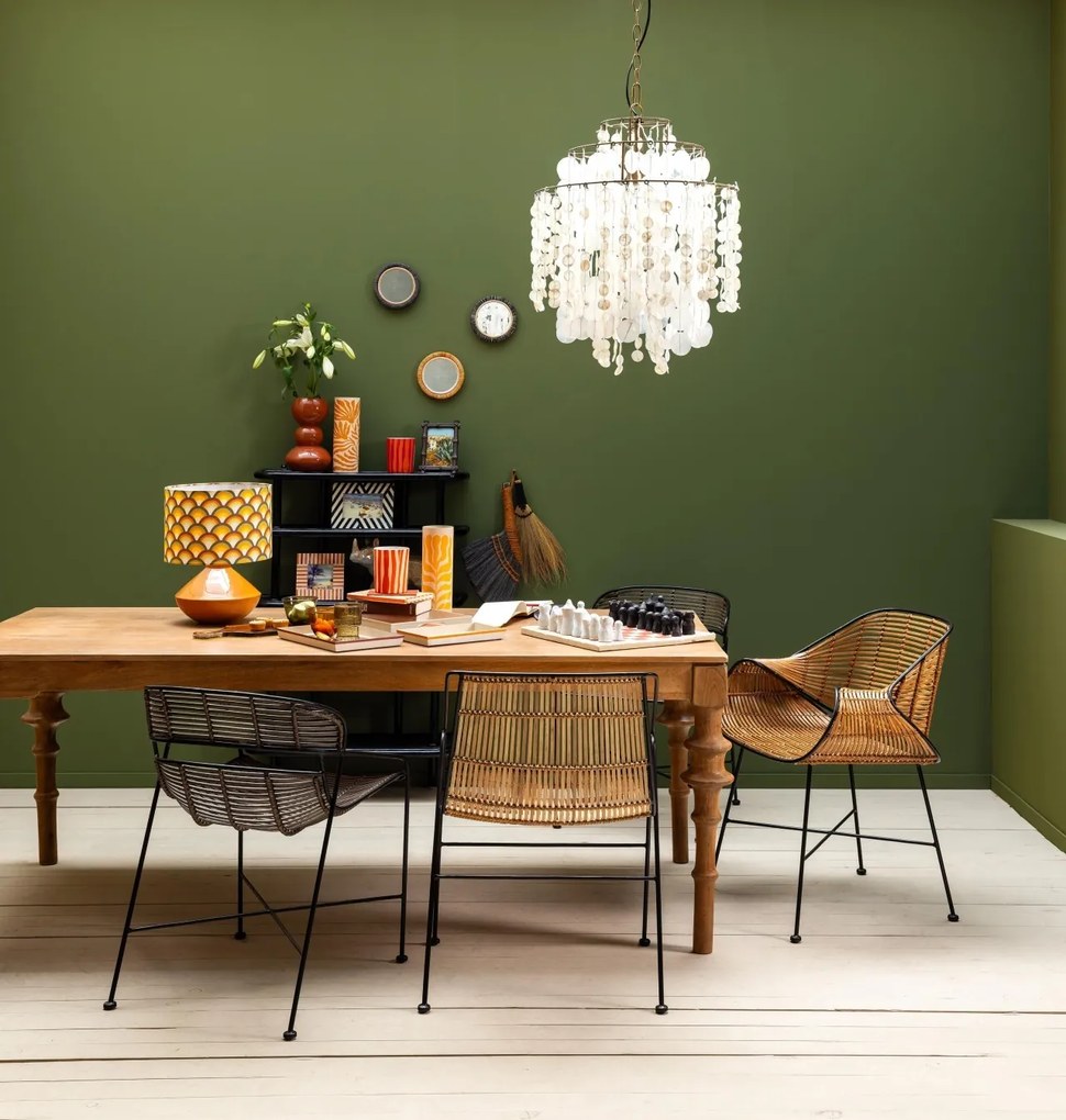 Scaun maro din metal si rattan, "Zeyra"