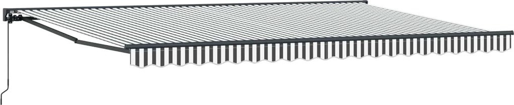 vidaXL Cadru de copertină Manual Antracit și Alb 500 × 300 cm