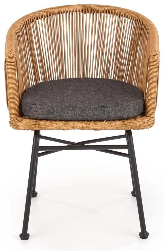 Scaun de gradina Jolie, lemn natural / negru