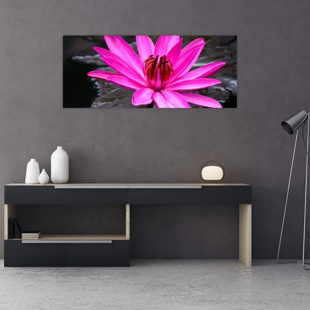 Tablou - floarea roz (120x50 cm)