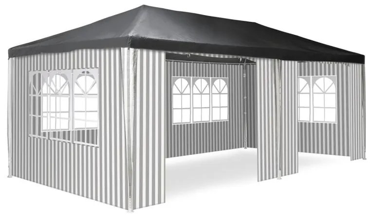 Cort de petrecere în grădină - 3 x 6 m, antracit + 6 laturi