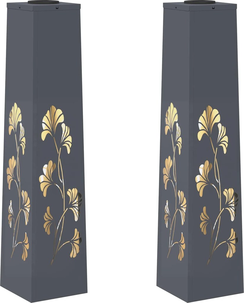 vidaXL Lumină LED Solară pentru Alei 2 pcs Antracit