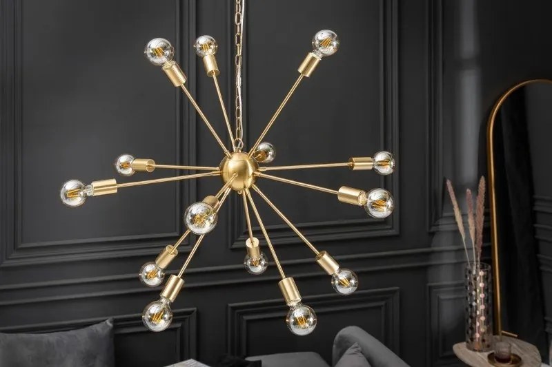 Lustra suspendata cu 14 surse de lumina Sputnik 85cm auriu