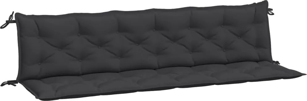 vidaXL Perne bancă de grădină 2buc.,negru, 200x50x7cm, țesătură oxford