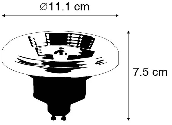 Set de 5 becuri LED GU10 cu 3 trepte de reglare a intensității luminii de la cald la rece AR111 11W 620lm 2000-3000K