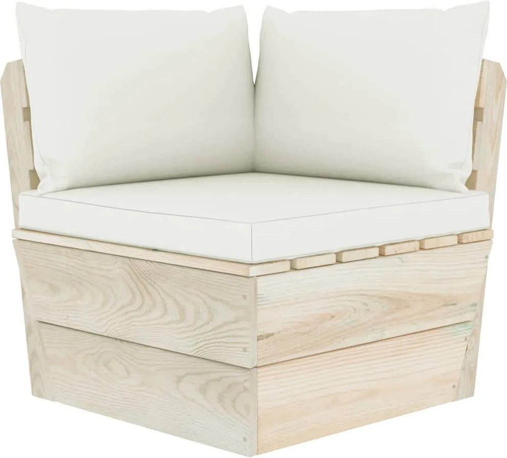 vidaXL Canapea de grădină din paleți, colțar, cu perne, lemn molid