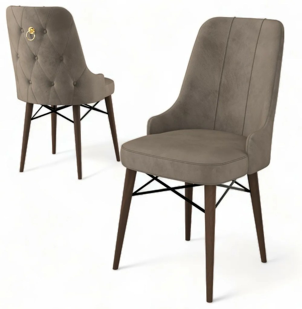 Set de scaune de sufragerie Pare Cappuccino șiBrown, 4 buc.