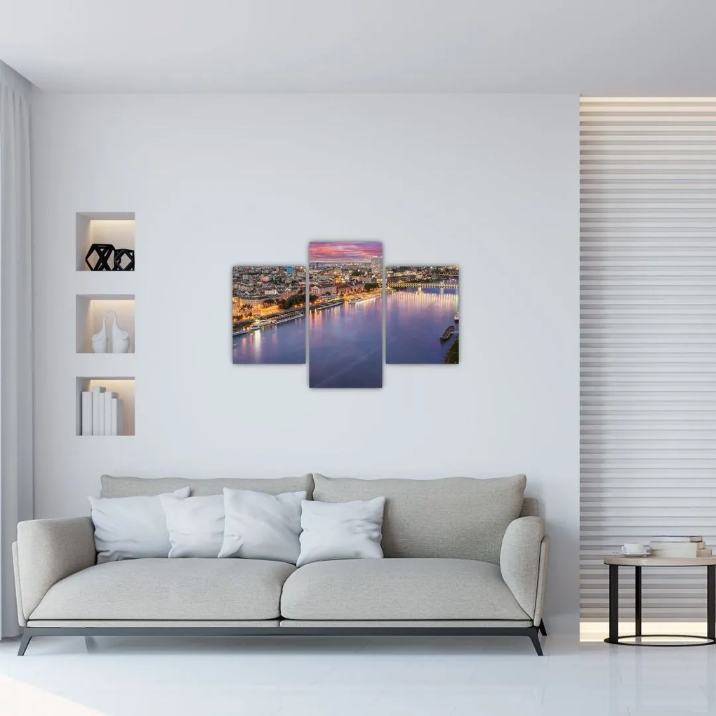 Tablou cu orașul Bratislava cu râu (90x60 cm)