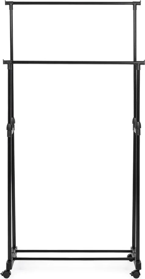 Suport pentru haine negru cu roți din metal 80x160x42 cm Roald – Yes Everyday