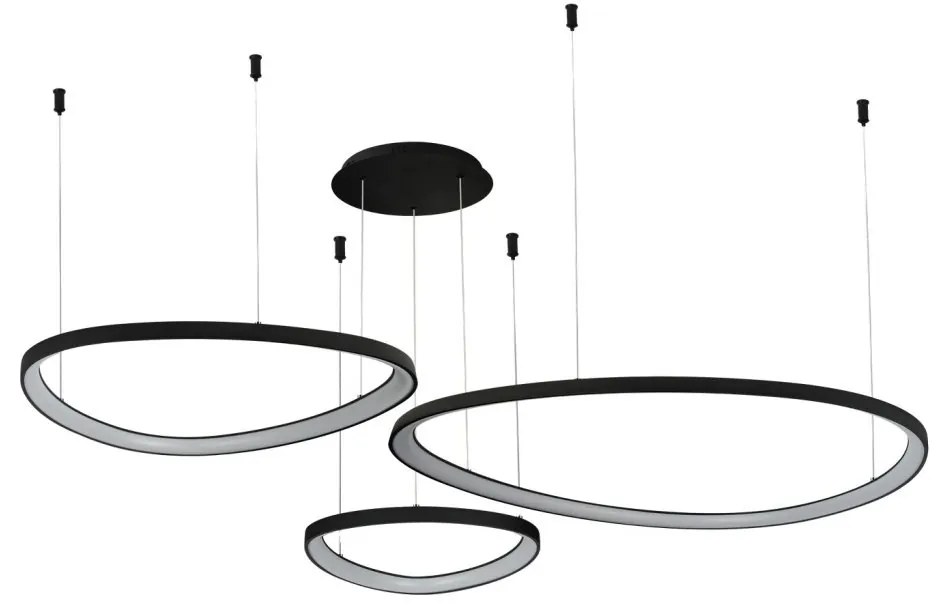 Lustra LED suspendata moderna AMANDA 42+62+82 3-STEP DIMM neagra