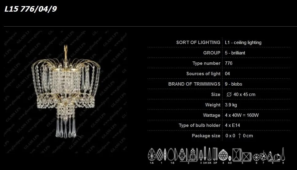 Pendul cristal Bohemia L15 776/04/9