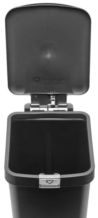 Coș cu pedală Brabantia StepUp 1008479, 16 L, Materiale ecologice, Deschidere mare, Gri închis