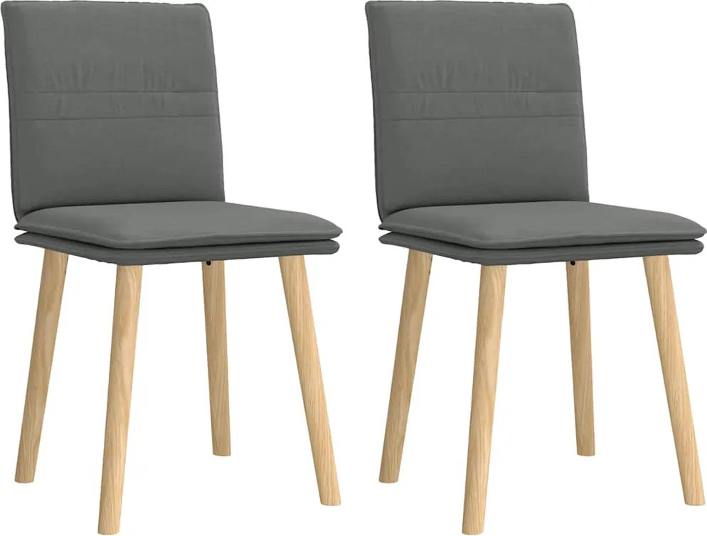 vidaXL Scaune de sufragerie, 2 buc., gri închis, material textil