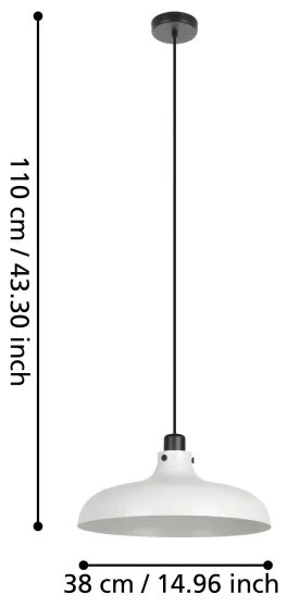 Lustră pe cablu Eglo 43825 MATLOCK 1xE27/40W/230V