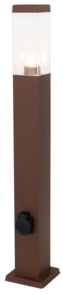 Lampă de exterior Maro ruginiu 80 cm cu soclu IP44 - Malios