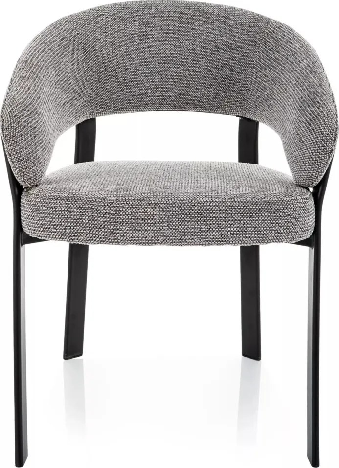 Scaun lemn tapitat Nagoja 254 gri/negru mat - H80 cm