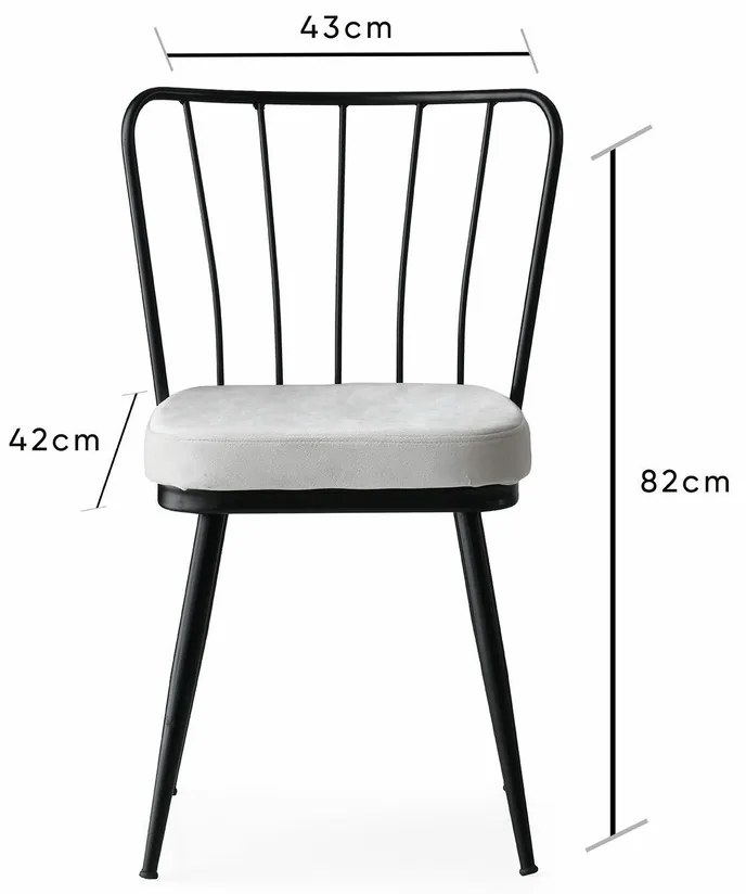 Set de scaune de sufragerie Yildiz White and Black, 4 buc., 4 buc