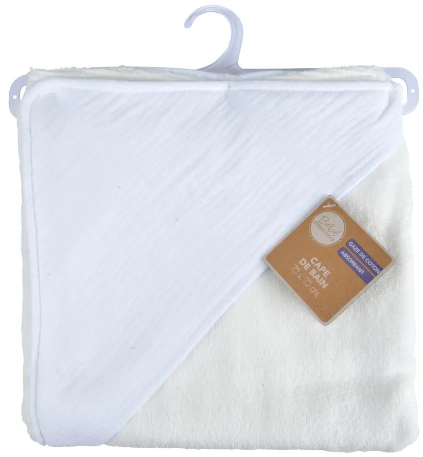 Prosop cu glugă pentru copii alb din muselină 75x75 cm – Bébé Douceur