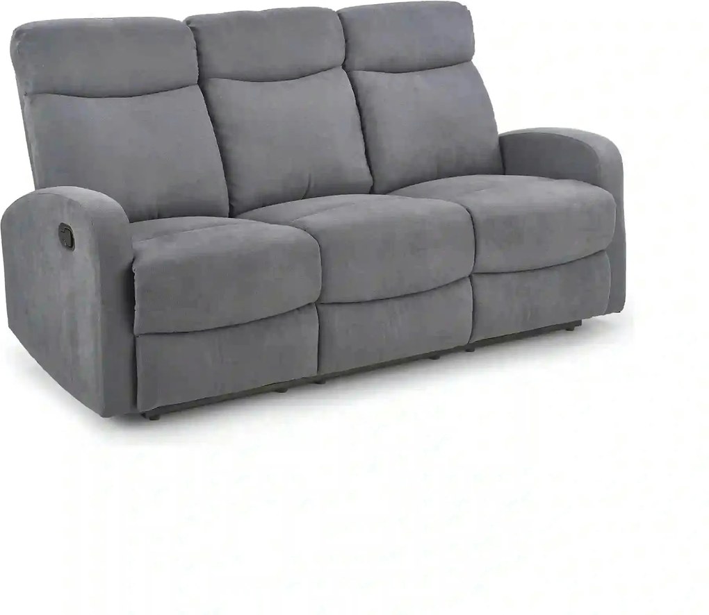 Canapea pliabila OSLO 3S, gri inchis, stofa, 180x95/158x100 cm