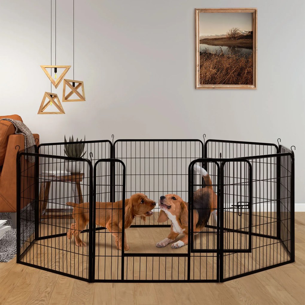 Juskys Pix metalic pentru catelusi -160x160x80cm