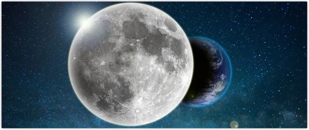 Tablou - Pământul în eclipsa de lună (120x50 cm)