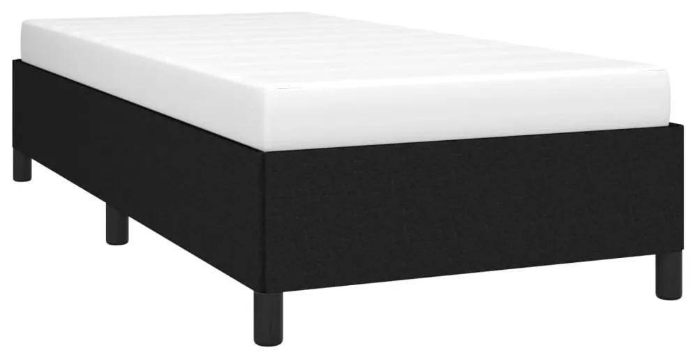 Cadru de pat, negru, 90x190 cm, material textil Negru, 35 cm, 90 x 190 cm