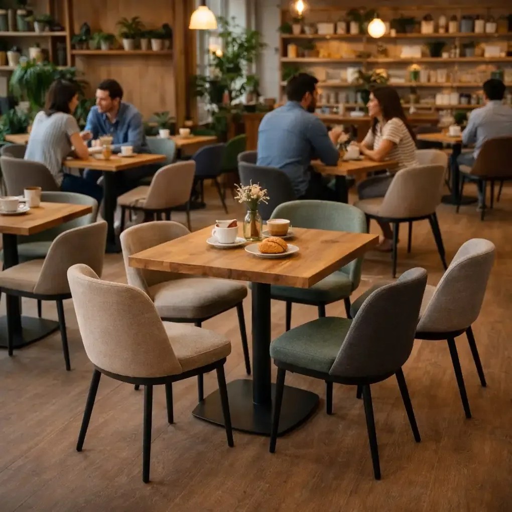 Masa din MDF, patrata texturata, Homs, nuc-negru, 80x80x75 cm, A0110