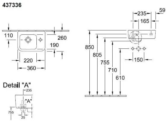 Villeroy & Boch 43733601 - Lavoar suspendat ARCHITECTURA 36x26 cm ceramică/albă