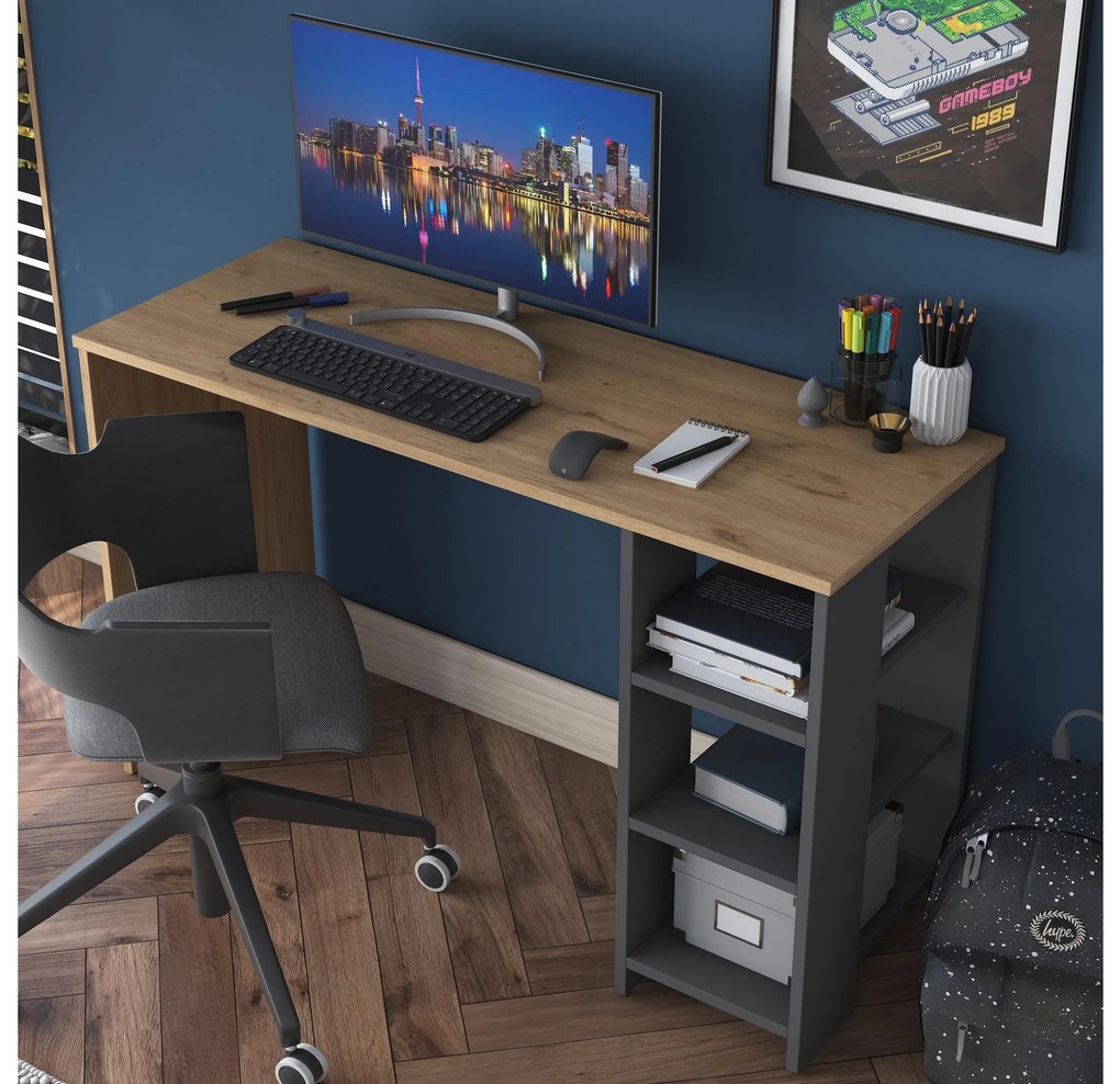 Masă PC Sikine 1 (Nuc + antracit) . 1094916