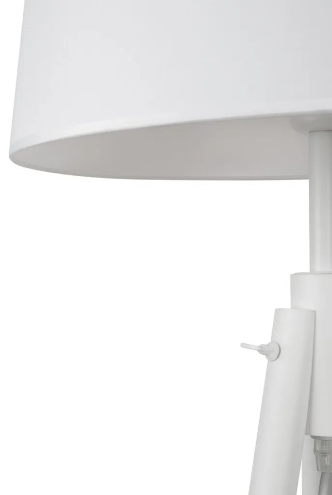 Lampadar, Lampa de podea cu trepied din lemn Calvin alb