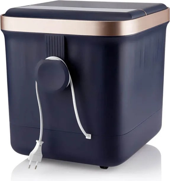 Resigilat: Cadita cu hidromasaj Medivon Hydro Foot Spa, 520W, 20L, 35-48°C, Mod Surf, Telecomanda, Lumina infrarosie, Afisaj, Albastru inchis / Auriu