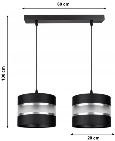 Lustră pe cablu CORAL 2xE27/60W/230V negru