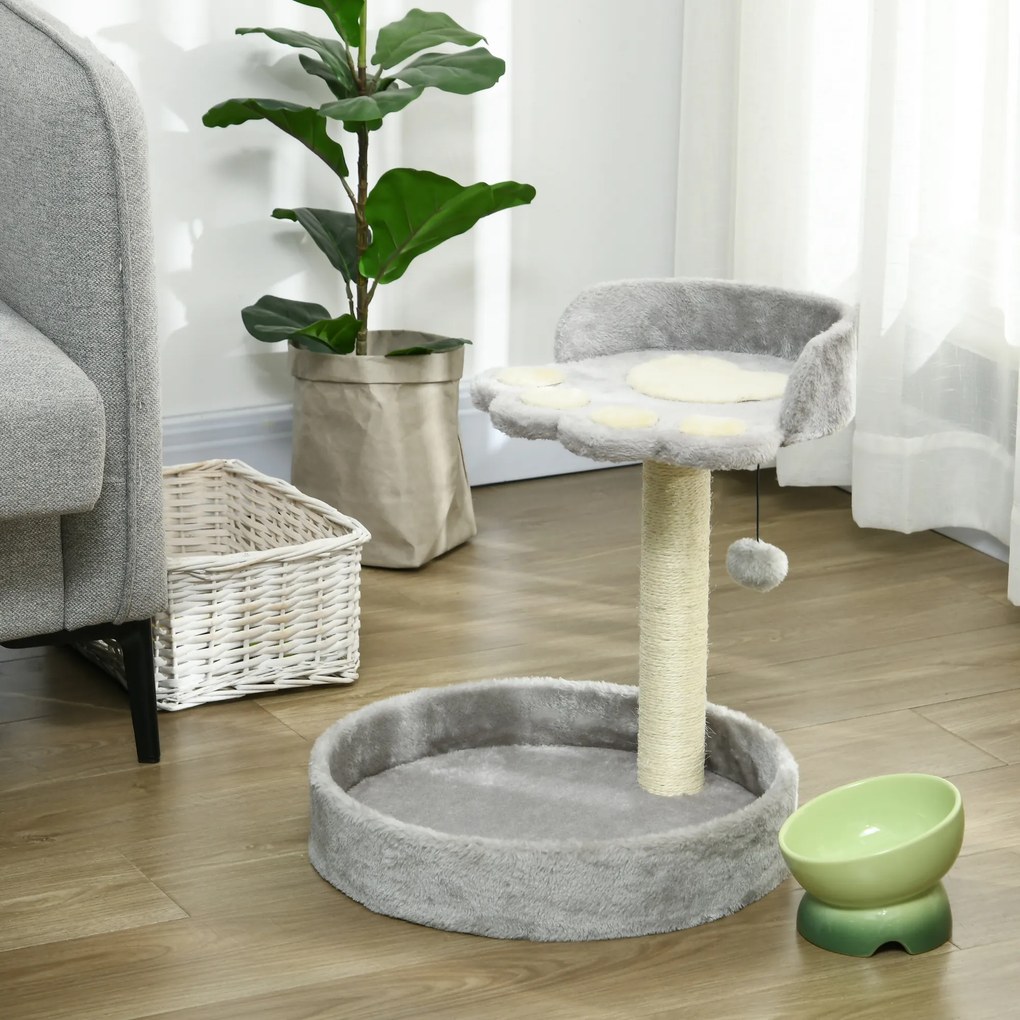 PawHut Copac de Zgariat pentru Pisici de 5kg, 41x41x44 cm, Gri | Aosom Romania