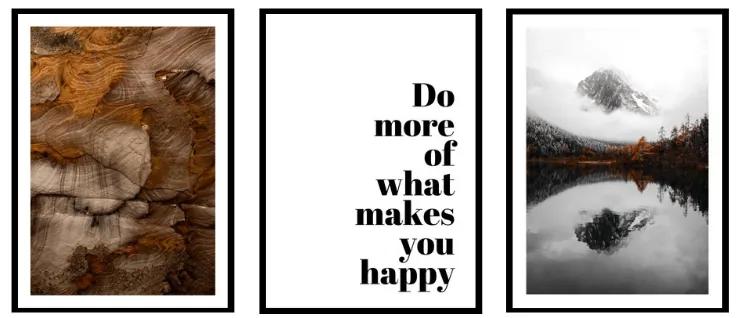 Set 3 tablouri what makes you happy