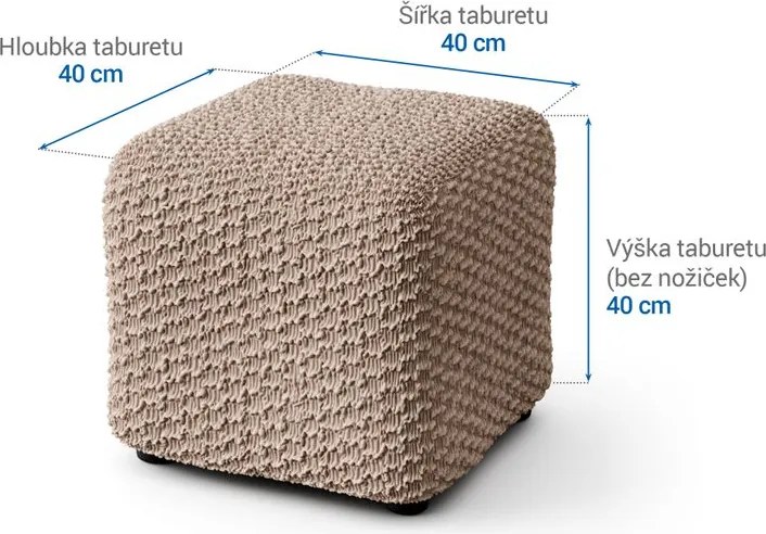 Gaico Huse bielastice MOSAICO bej taburet (40 x 40 x 40 cm)