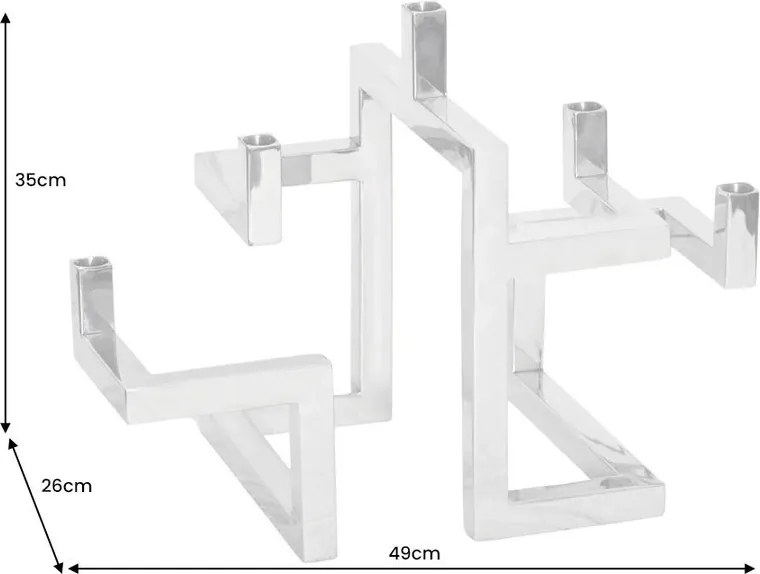 Suport pentru 5 lumanari, Auriu, ABSTRACT 50cm