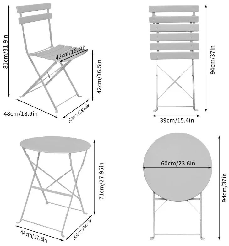 Set mobilier balcon Orosi (gri). 1088137