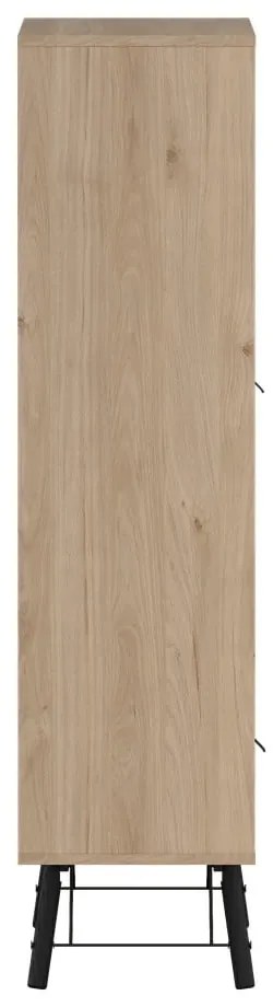 Vitrină în culoare naturală cu aspect de lemn de stejar 102x162x40 cm Ry – Tvilum