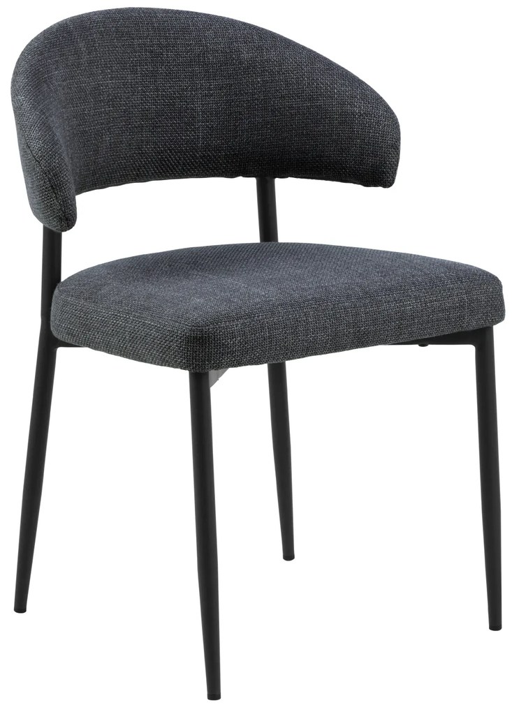 MAZZONI EXPORT IRIS Antracit [Gri închis] (material Basel 19) - SCAUN MODERN TAPIȚAT PENTRU SALON/SUFRAGERIE LOFT