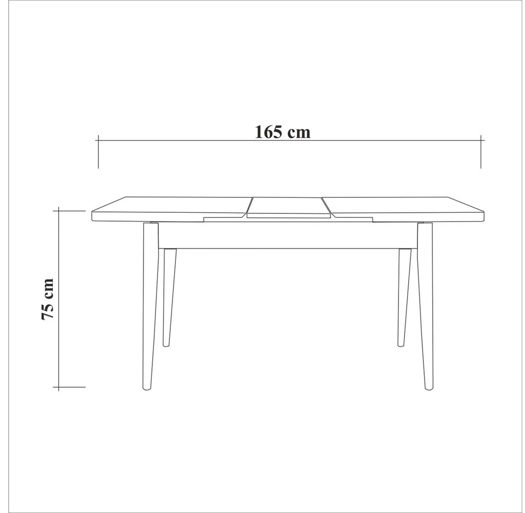 Masă de sufragerie extensibilă Nidupo 1 (alb) (pentru 4-6 persoane). 1093740
