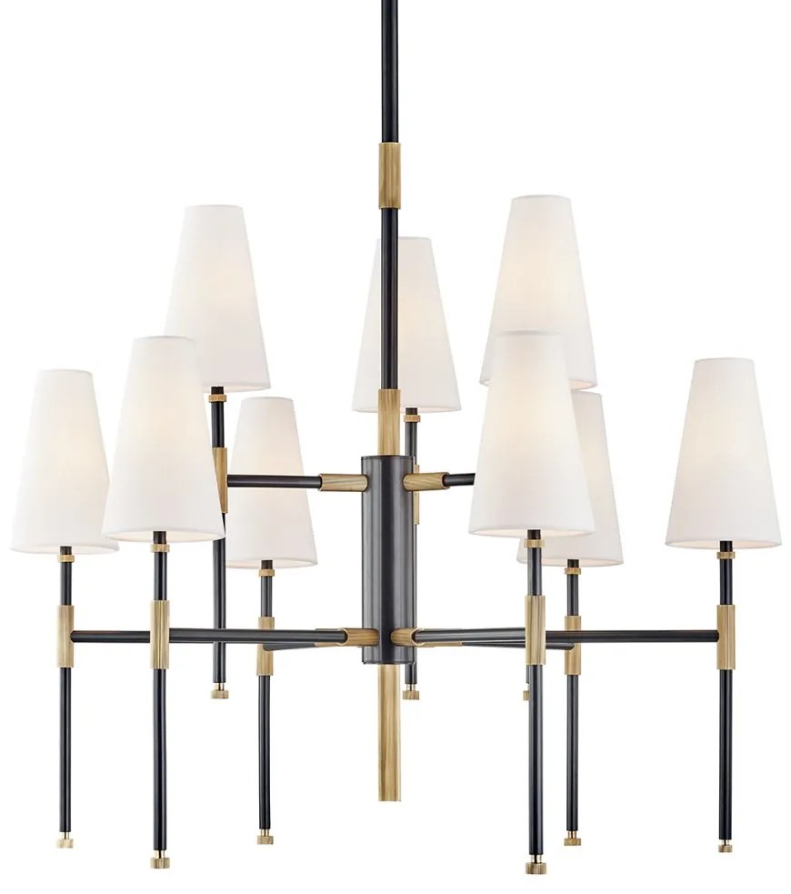 Candelabru LUX design clasic BOWERY bronz antichizat, cu 9 surse de lumina