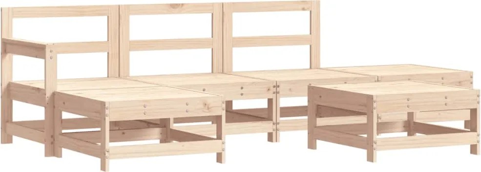 vidaXL Set mobilier relexare de grădină, 6 piese, lemn masiv de pin