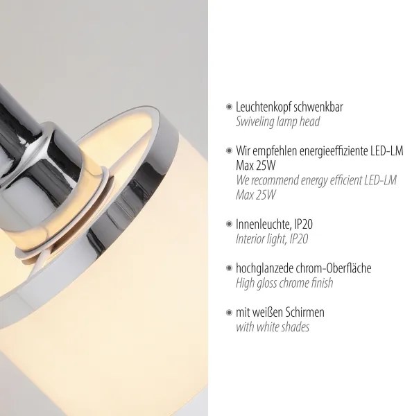 Spot de perete ACCOR 1xE14/25W/230V Leuchten Direkt 15371-17