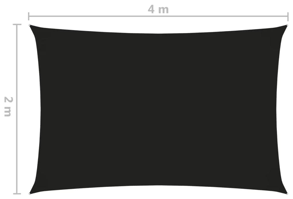 Parasolar, negru, 2x4 m, tesatura oxford, dreptunghiular Negru, 2 x 4 m